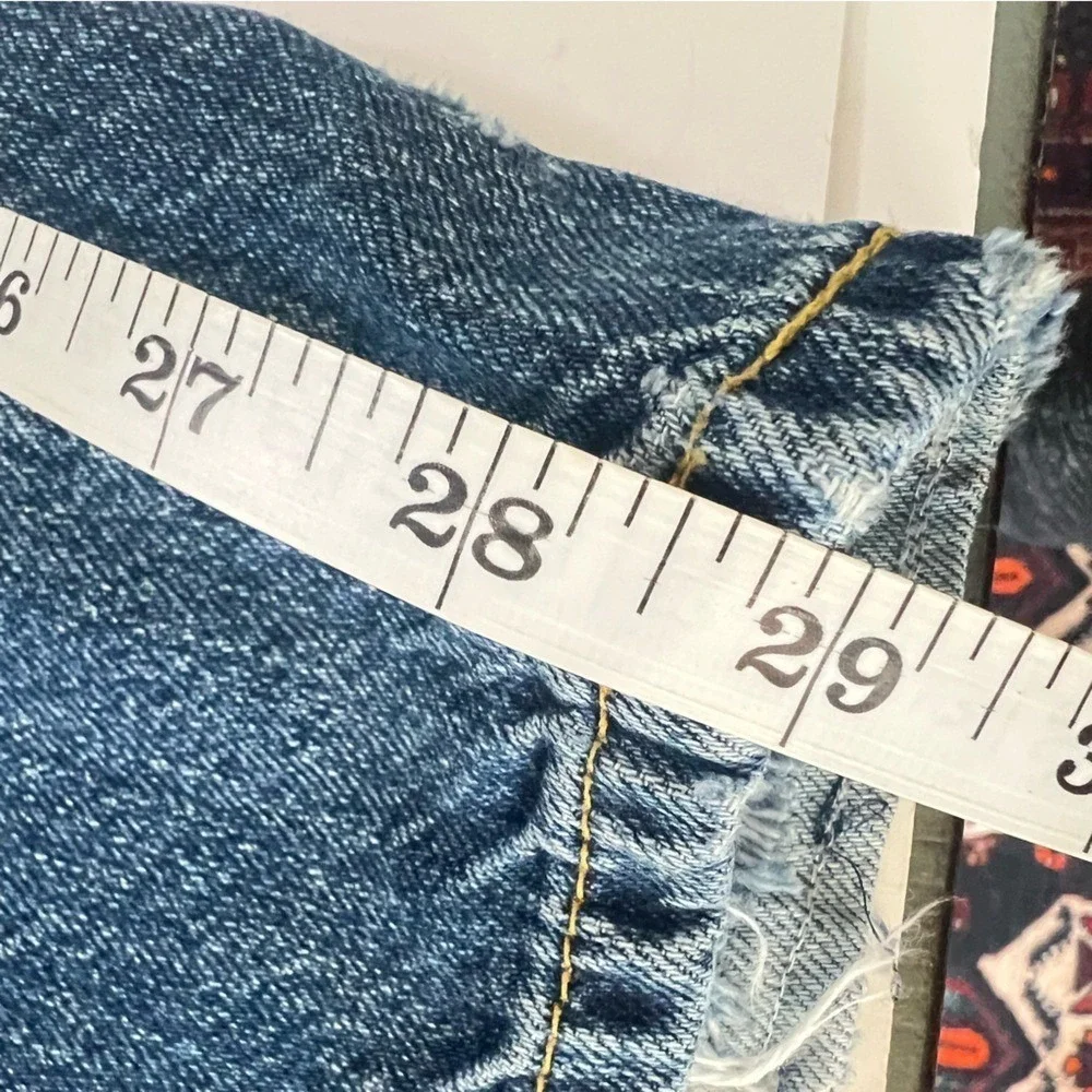 Zara Studio Wide Leg Distressed High Rise Jeans Blue Size S - Picture 9 of 16